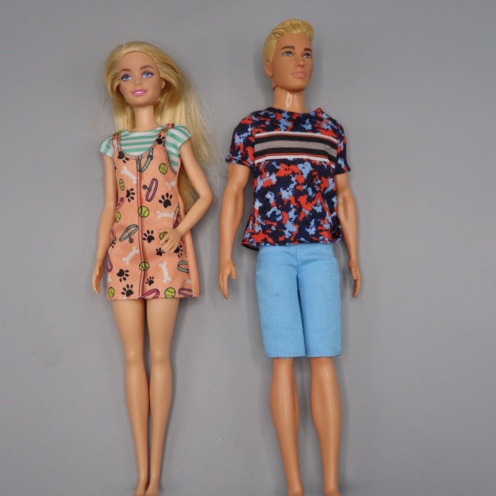 Vintage Mattel Barbie & Ken Dolls Blonde Blue Eye Couple Toy Set Lot